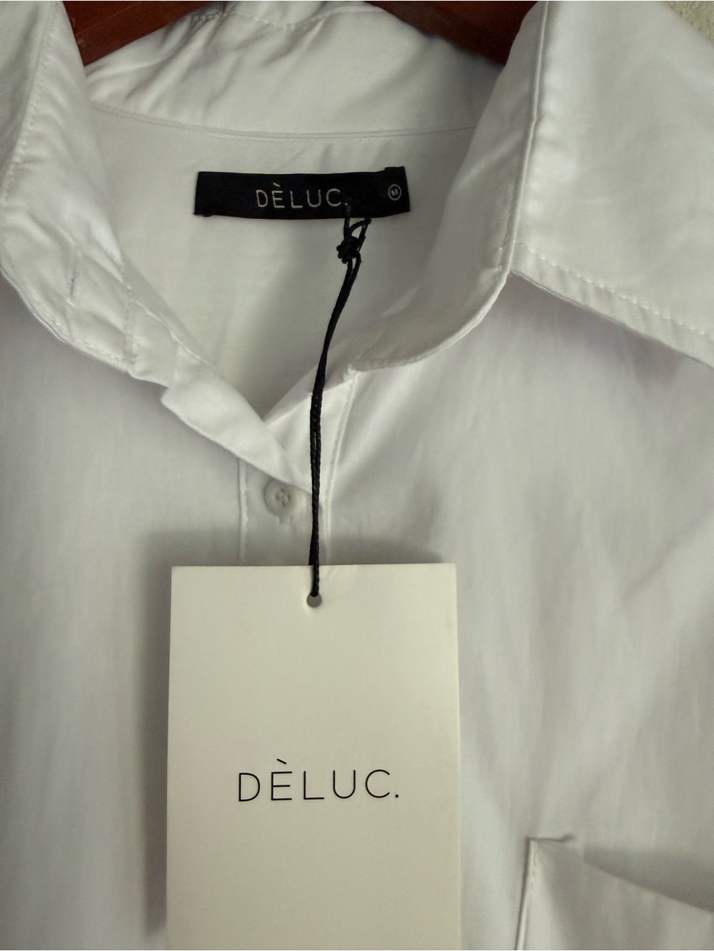Dèluc Beloy White Oversized Baloon Sleeves Cotton Button Down Shirt Size M NWT - Picture 5 of 14